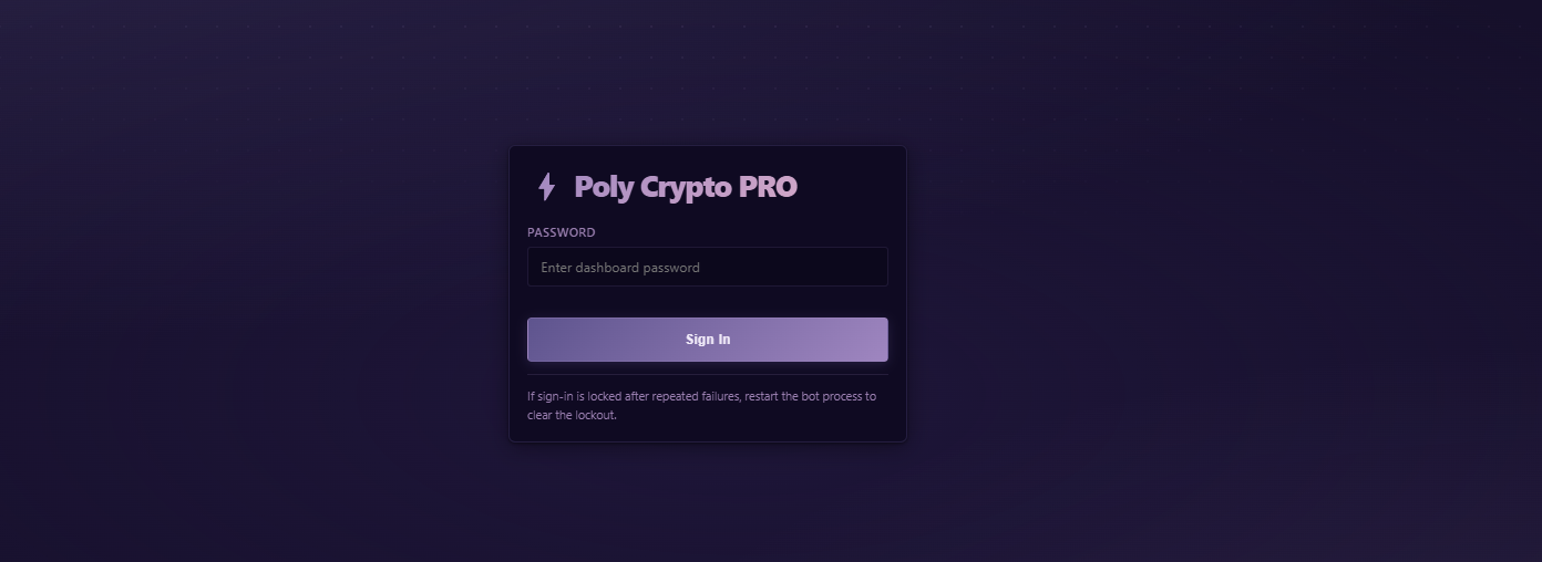 Poly Crypto Bot Secure Login screenshot